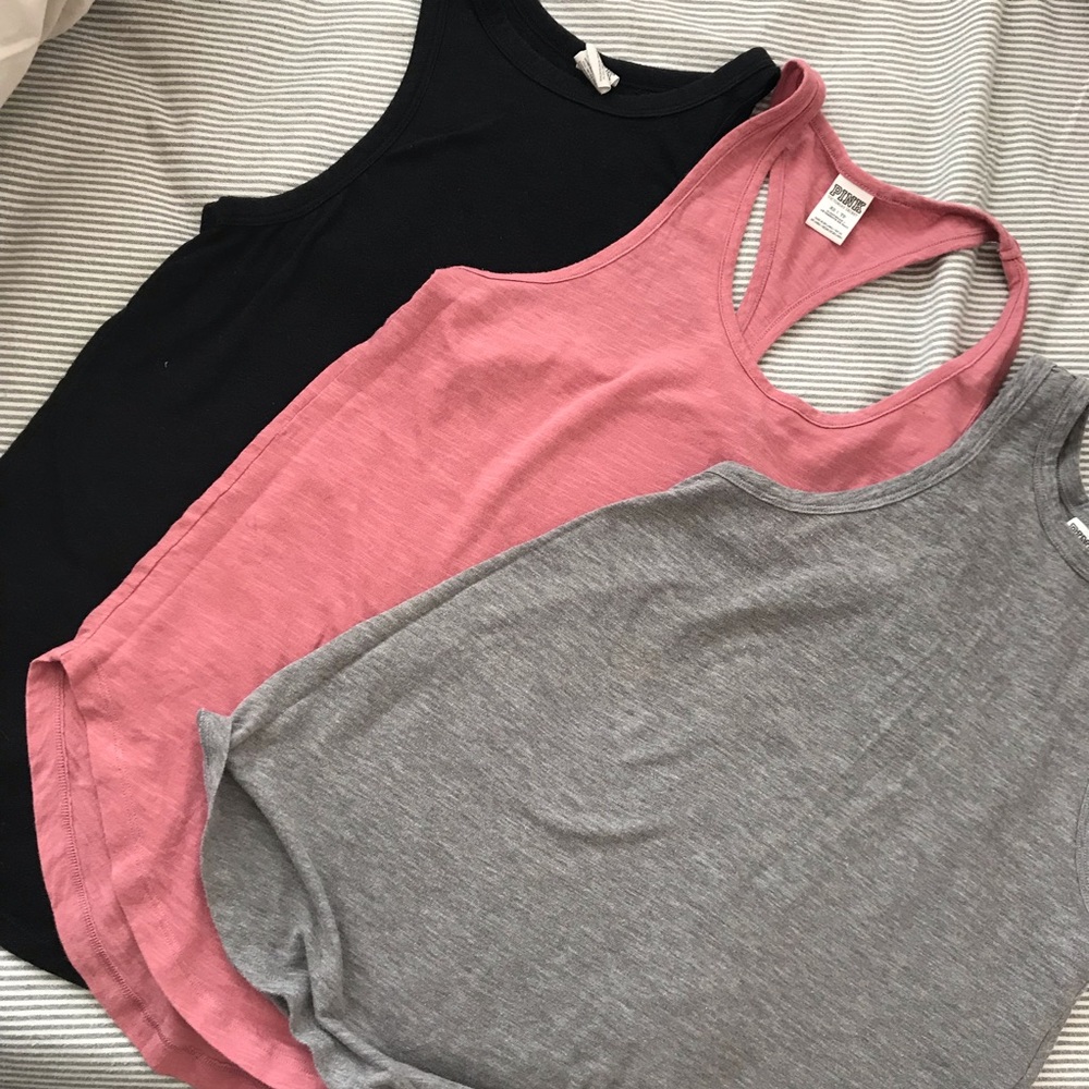 3 Bundled VS Pink Tanks - workout tees